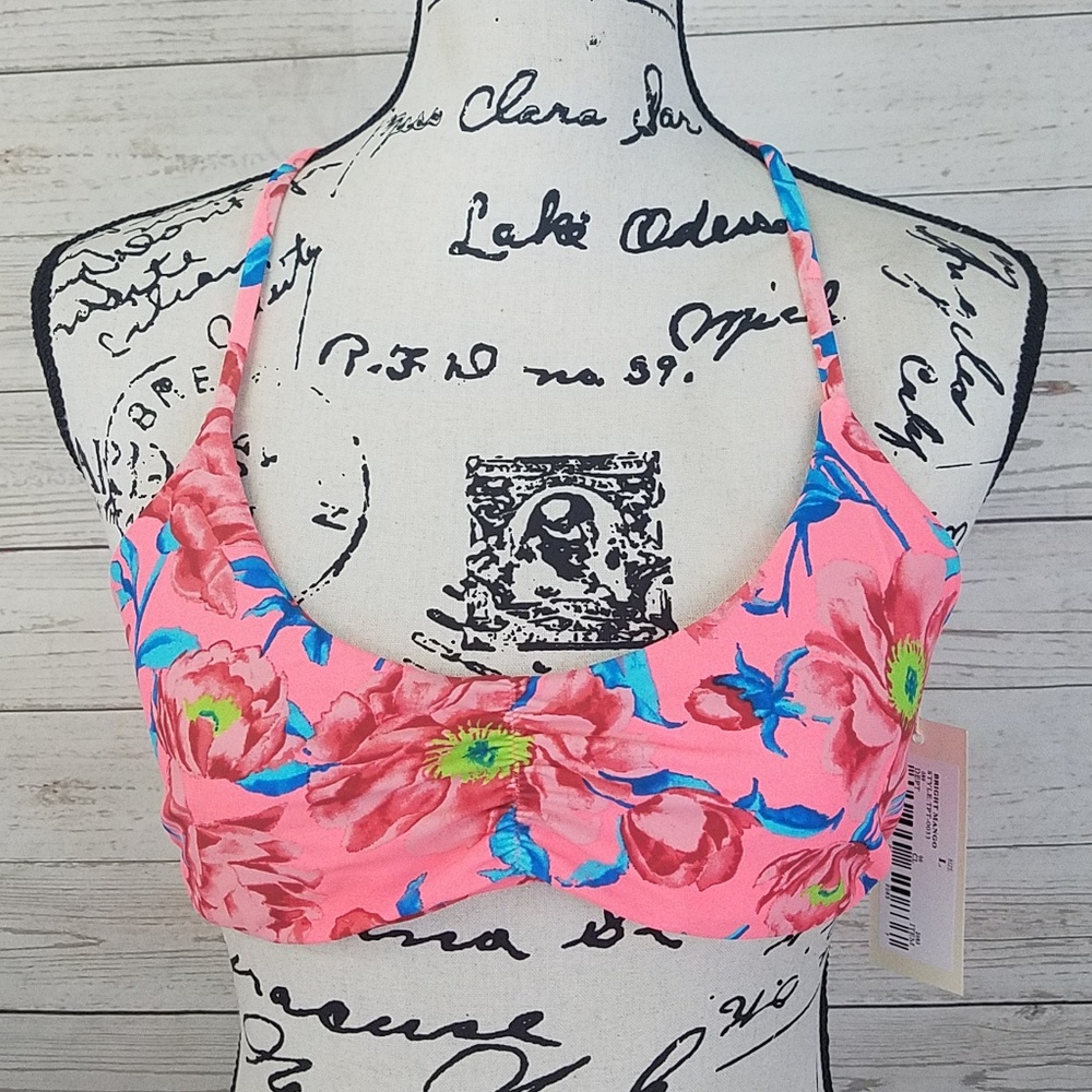 Tori Praver Swimwear Bright Mango Strappy Swim Top